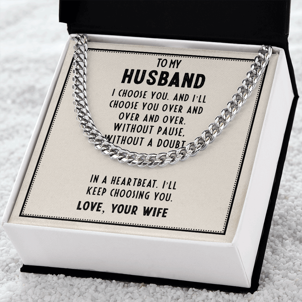 To My Husband- I choose you Cubin Link Chain - Starshine Box 