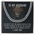 To My Husband- Toughest Warrior Cubin Link Chain