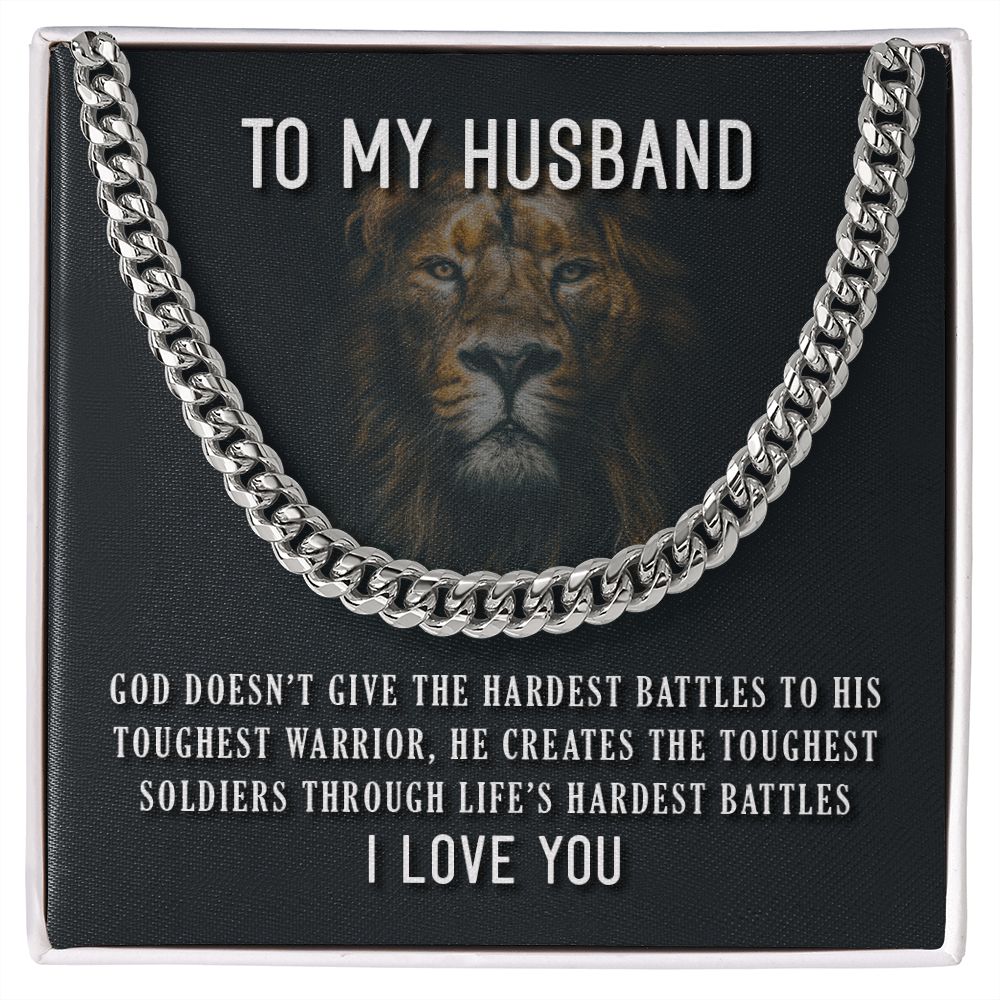 To My Husband- Toughest Warrior Cubin Link Chain - Starshine Box 
