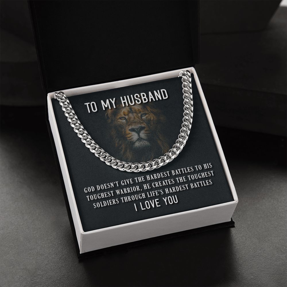 To My Husband- Toughest Warrior Cubin Link Chain - Starshine Box 