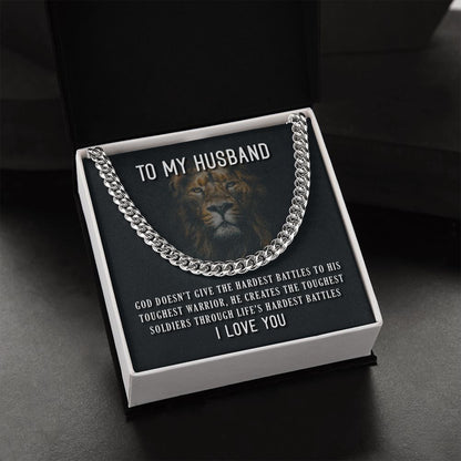 To My Husband- Toughest Warrior Cubin Link Chain - Starshine Box 