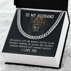To My Husband- Toughest Warrior Cubin Link Chain
