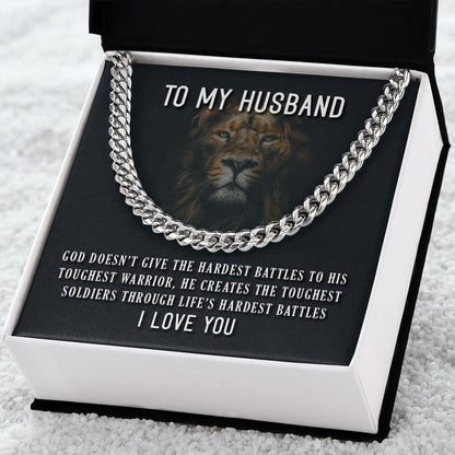 To My Husband- Toughest Warrior Cubin Link Chain - Starshine Box 