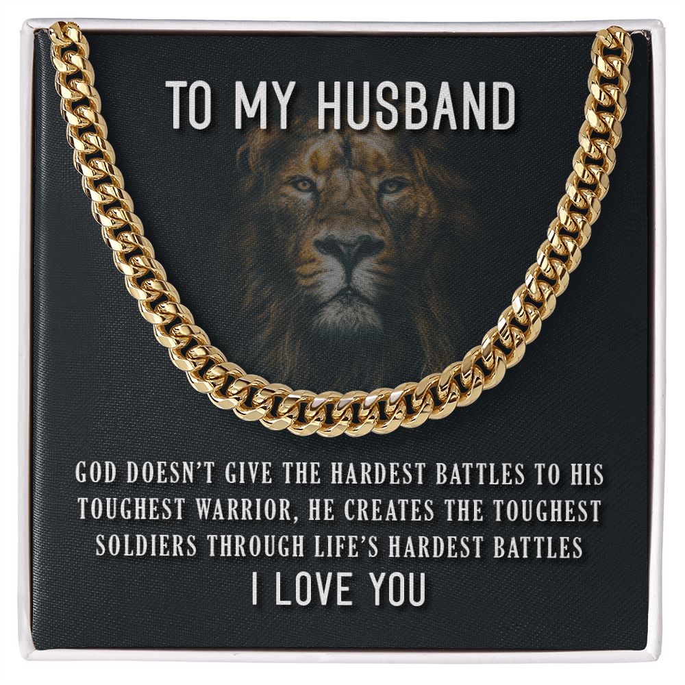 To My Husband- Toughest Warrior Cubin Link Chain - Starshine Box 