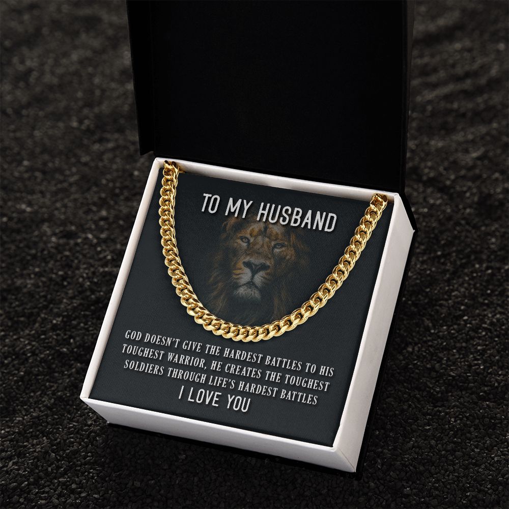 To My Husband- Toughest Warrior Cubin Link Chain - Starshine Box 