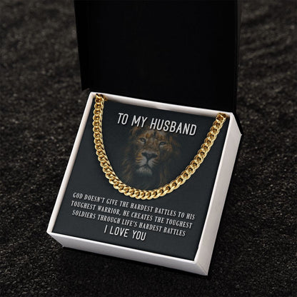 To My Husband- Toughest Warrior Cubin Link Chain - Starshine Box 