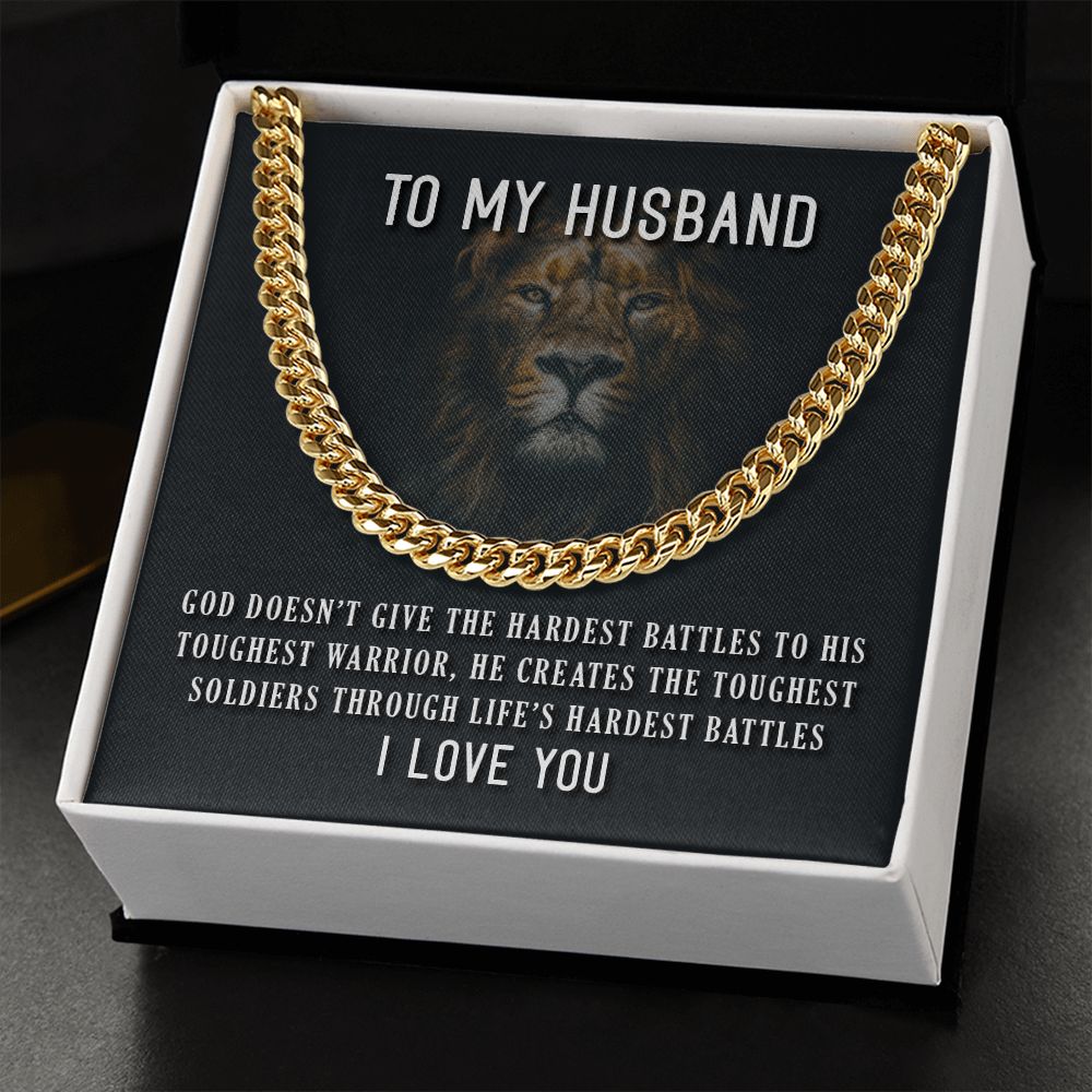 To My Husband- Toughest Warrior Cubin Link Chain - Starshine Box 
