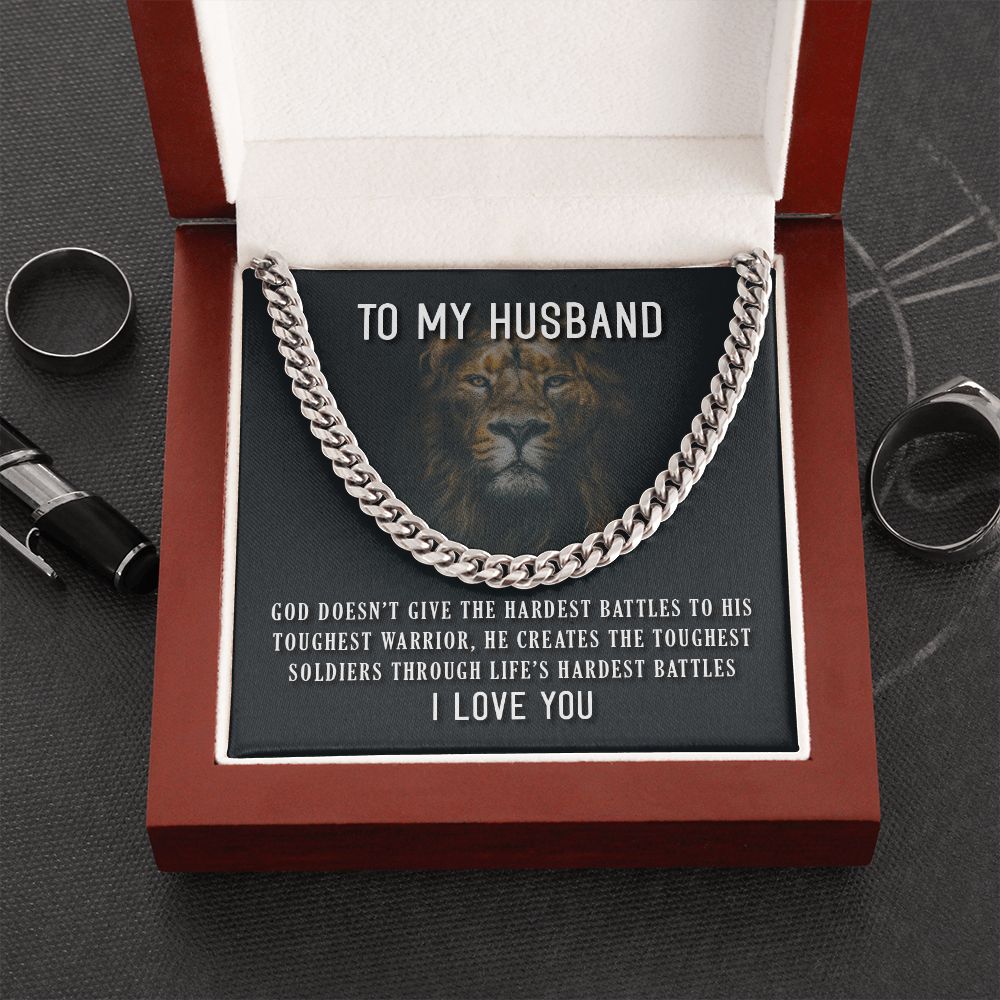 To My Husband- Toughest Warrior Cubin Link Chain - Starshine Box 