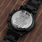 To My Man - When I Tell You I Love You Black Chronograph Watch