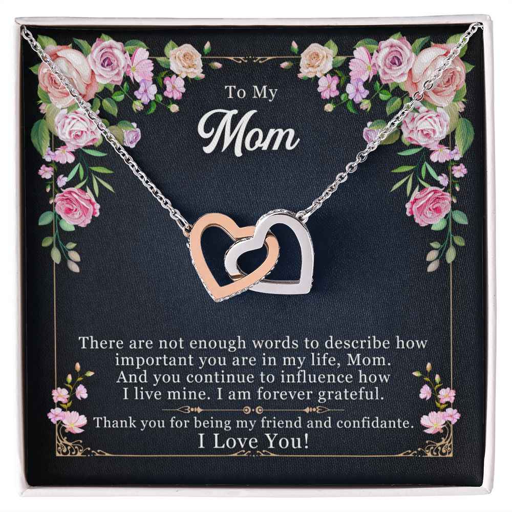 To My Mom-There are not enough By Sanad Interlocking Hearts Necklace