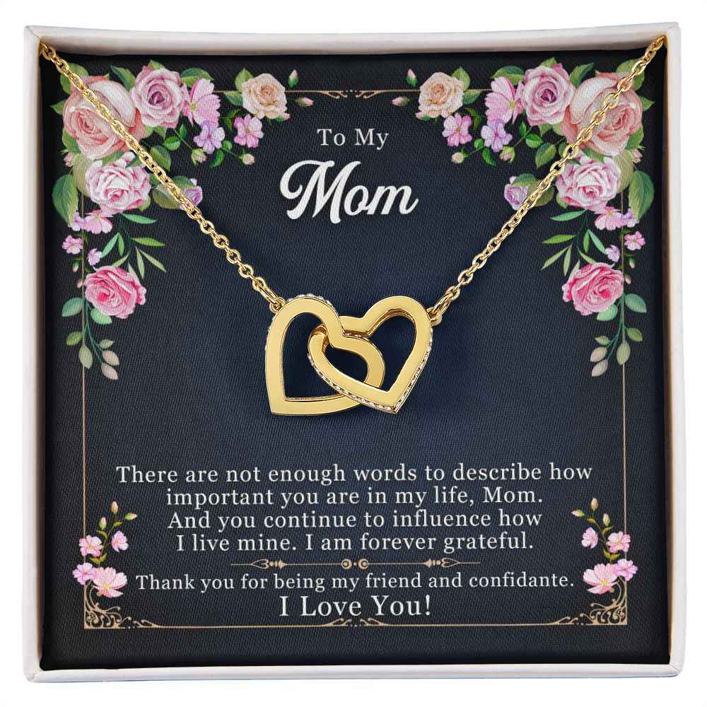To My Mom-There are not enough By Sanad Interlocking Hearts Necklace