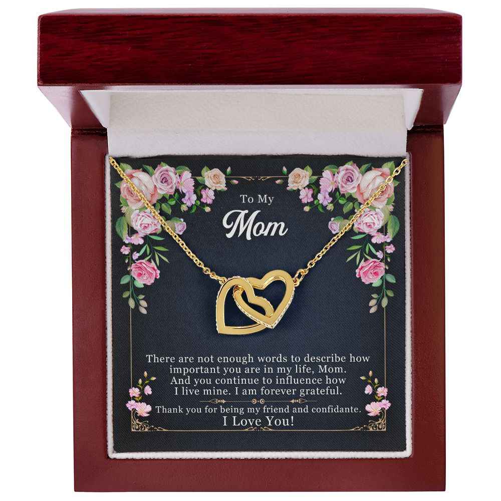 To My Mom-There are not enough By Sanad Interlocking Hearts Necklace