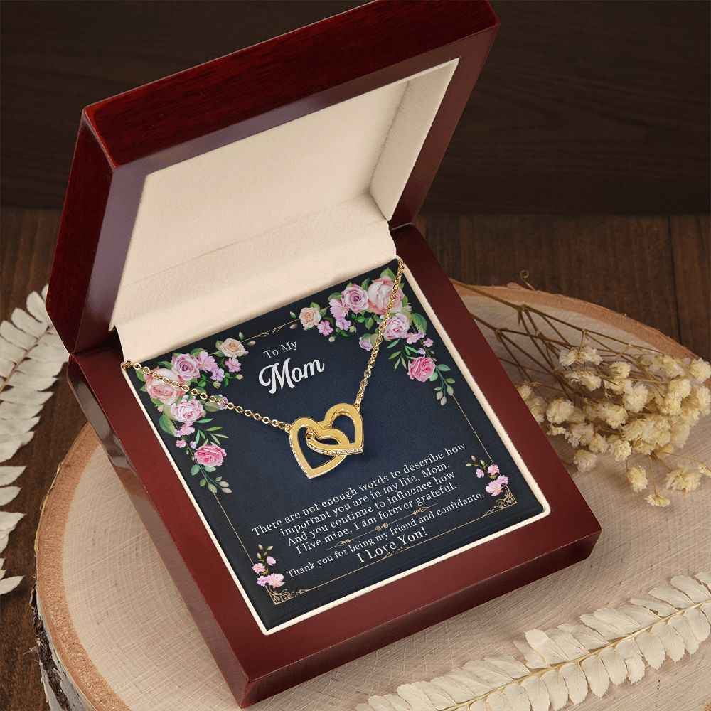 To My Mom-There are not enough By Sanad Interlocking Hearts Necklace