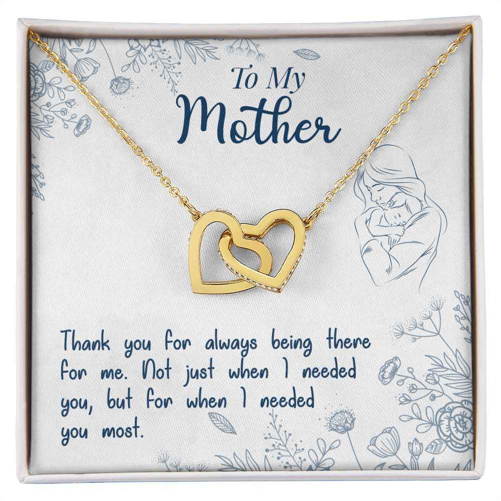 To My Mom- if there ever comes a day where we cant be together Interlocking Hearts Necklace