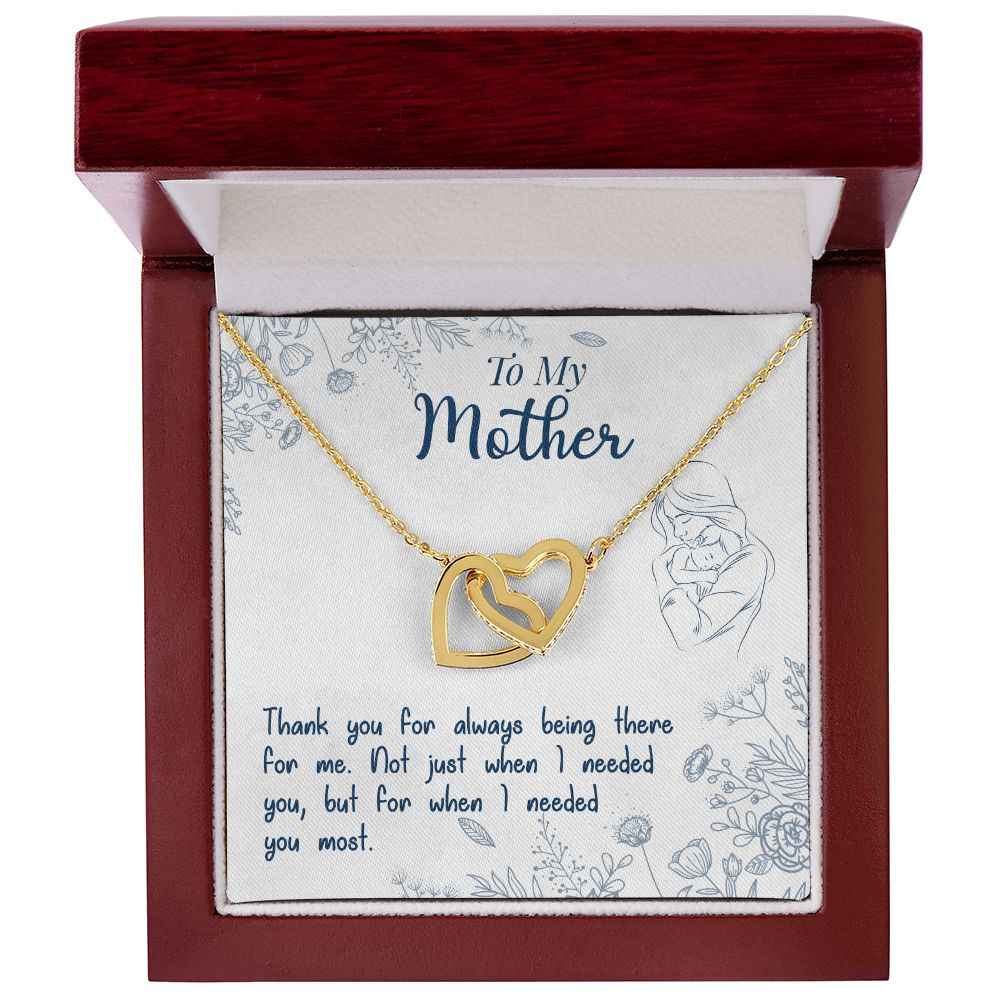 To My Mom- if there ever comes a day where we cant be together Interlocking Hearts Necklace