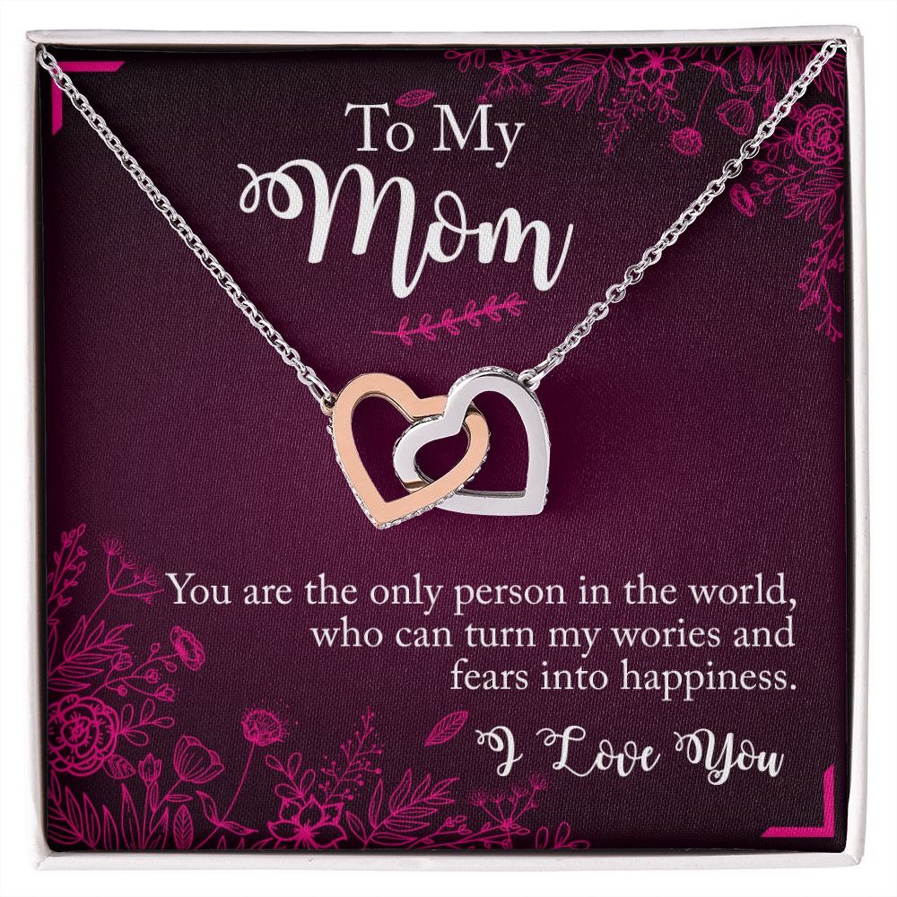To My Mom- you are the person Interlocking Hearts Necklace - StarShineBox -