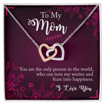 To My Mom- you are the person Interlocking Hearts Necklace - StarShineBox -