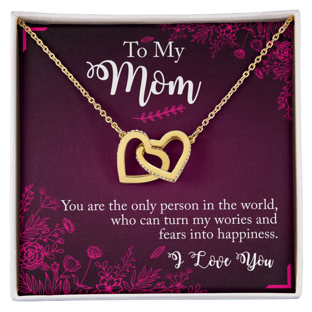To My Mom- you are the person Interlocking Hearts Necklace - StarShineBox -