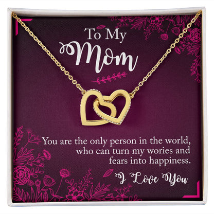 To My Mom- you are the person Interlocking Hearts Necklace - StarShineBox -