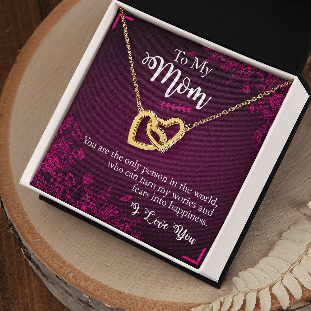 To My Mom- you are the person Interlocking Hearts Necklace - StarShineBox -
