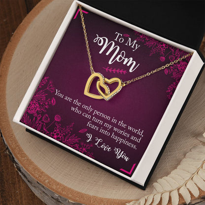 To My Mom- you are the person Interlocking Hearts Necklace - StarShineBox -
