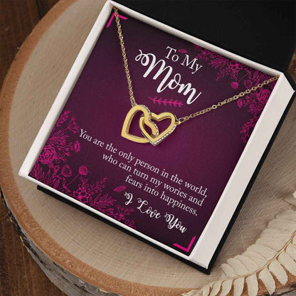 To My Mom- you are the person Interlocking Hearts Necklace