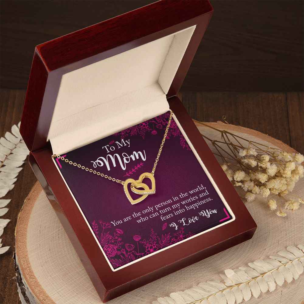 To My Mom- you are the person Interlocking Hearts Necklace