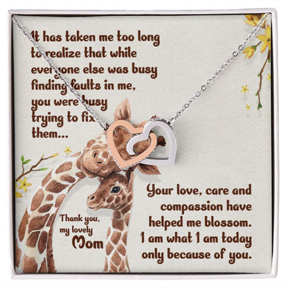 To My Mother- It has taken me Final Interlocking Hearts Necklace - StarShineBox -
