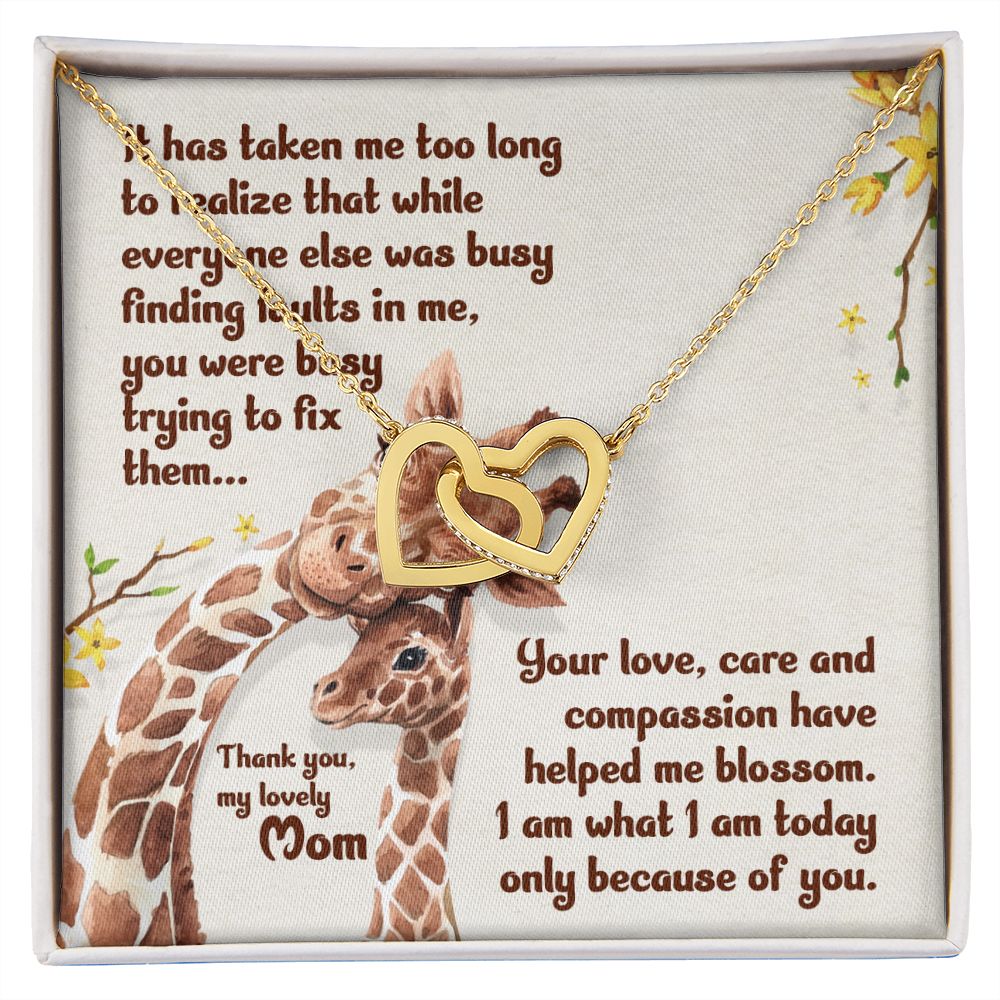 To My Mother- It has taken me Final Interlocking Hearts Necklace - StarShineBox -
