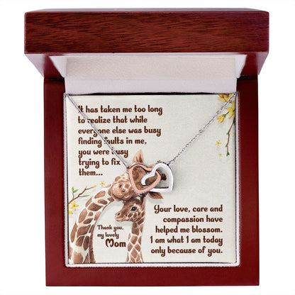 To My Mother- It has taken me Final Interlocking Hearts Necklace - StarShineBox -