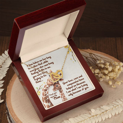 To My Mother- It has taken me Final Interlocking Hearts Necklace - StarShineBox -