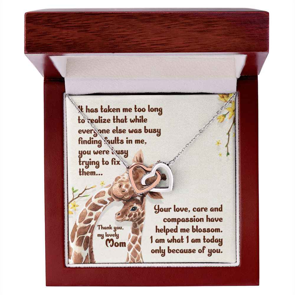 To My Mother- It has taken me Final Interlocking Hearts Necklace