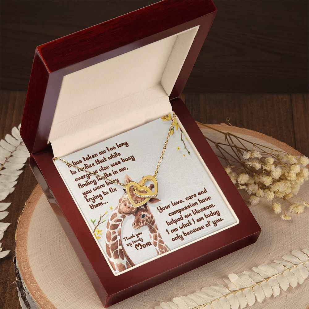 To My Mother- It has taken me Final Interlocking Hearts Necklace