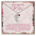 To My Mother- express my gratitude for your unwavering faith in me Custom Baby Feet Necklace with Birthstone