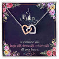 To My Mother- is someone you laugh with, dream with, and love with all your heart Interlocking Hearts Necklace