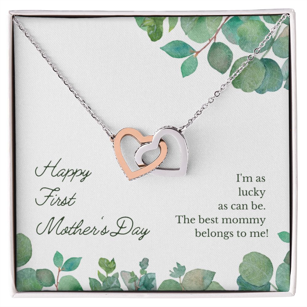 To My Mother Happy First Mother's Day Interlocking Hearts Necklace - StarShineBox -