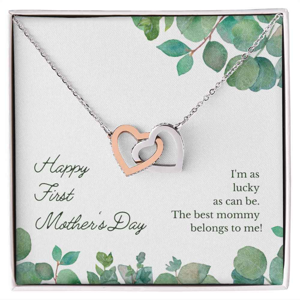 To My Mother Happy First Mother's Day Interlocking Hearts Necklace