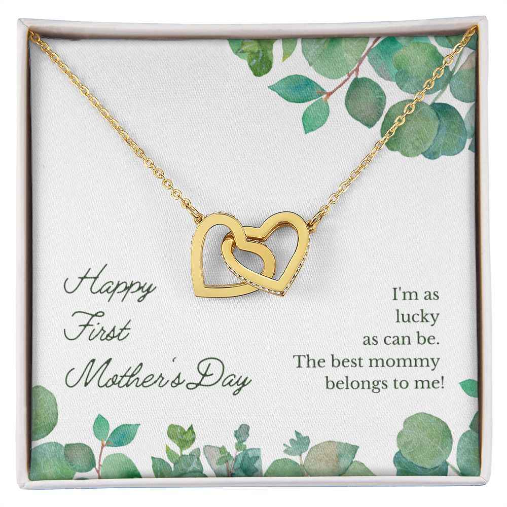 To My Mother Happy First Mother's Day Interlocking Hearts Necklace