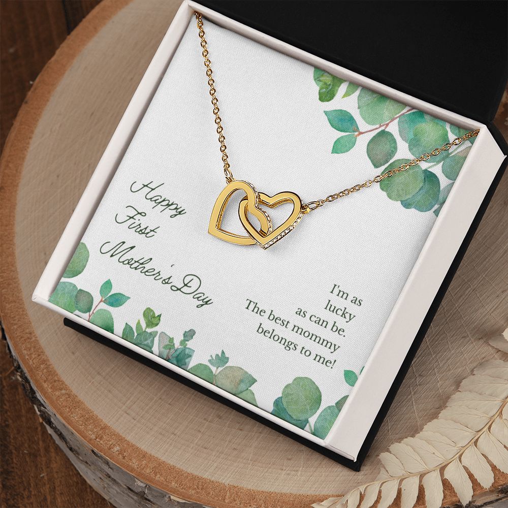 To My Mother Happy First Mother's Day Interlocking Hearts Necklace - StarShineBox -