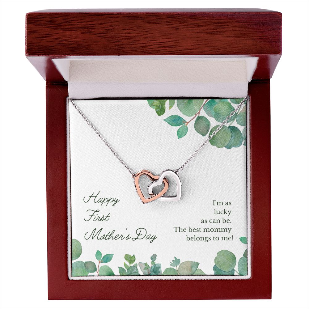 To My Mother Happy First Mother's Day Interlocking Hearts Necklace - StarShineBox -