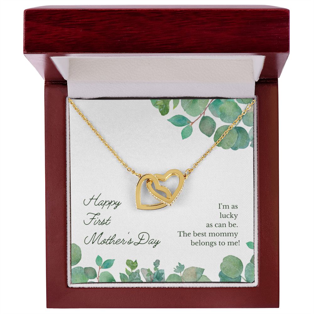 To My Mother Happy First Mother's Day Interlocking Hearts Necklace - StarShineBox -