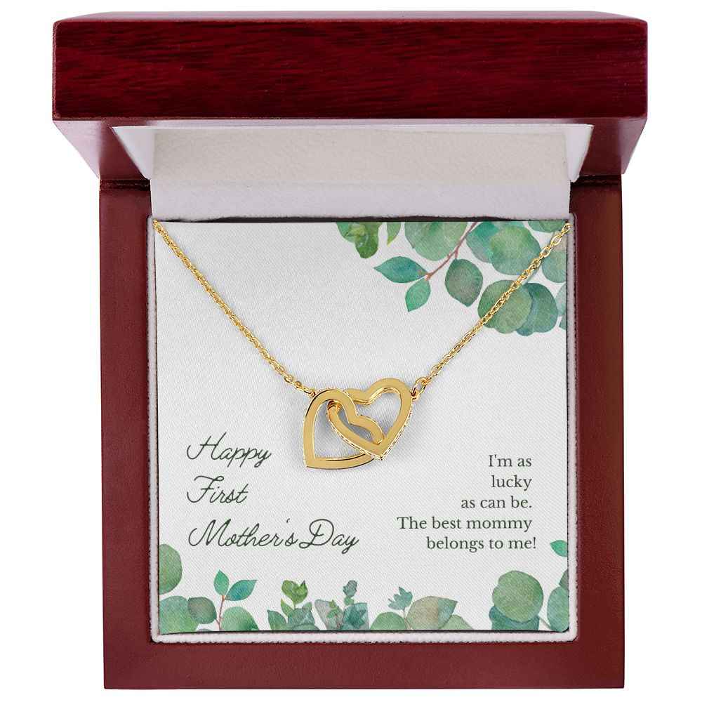 To My Mother Happy First Mother's Day Interlocking Hearts Necklace