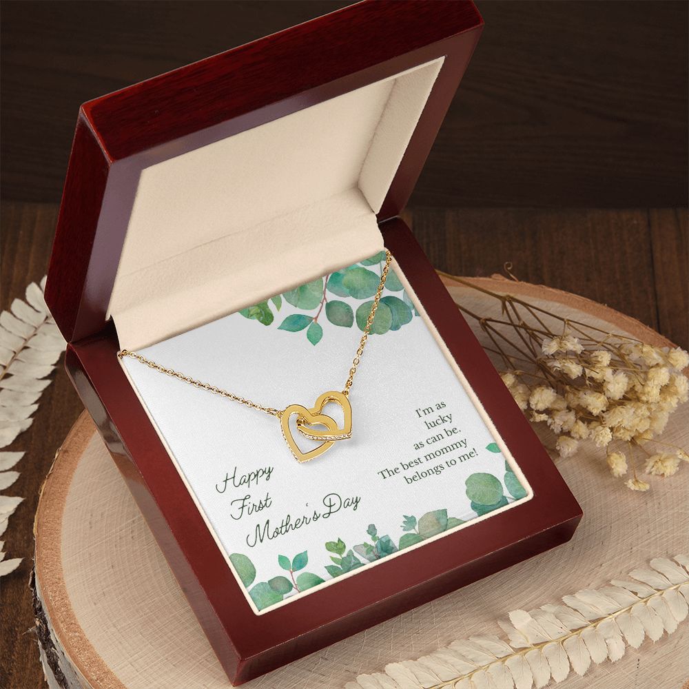 To My Mother Happy First Mother's Day Interlocking Hearts Necklace - StarShineBox -