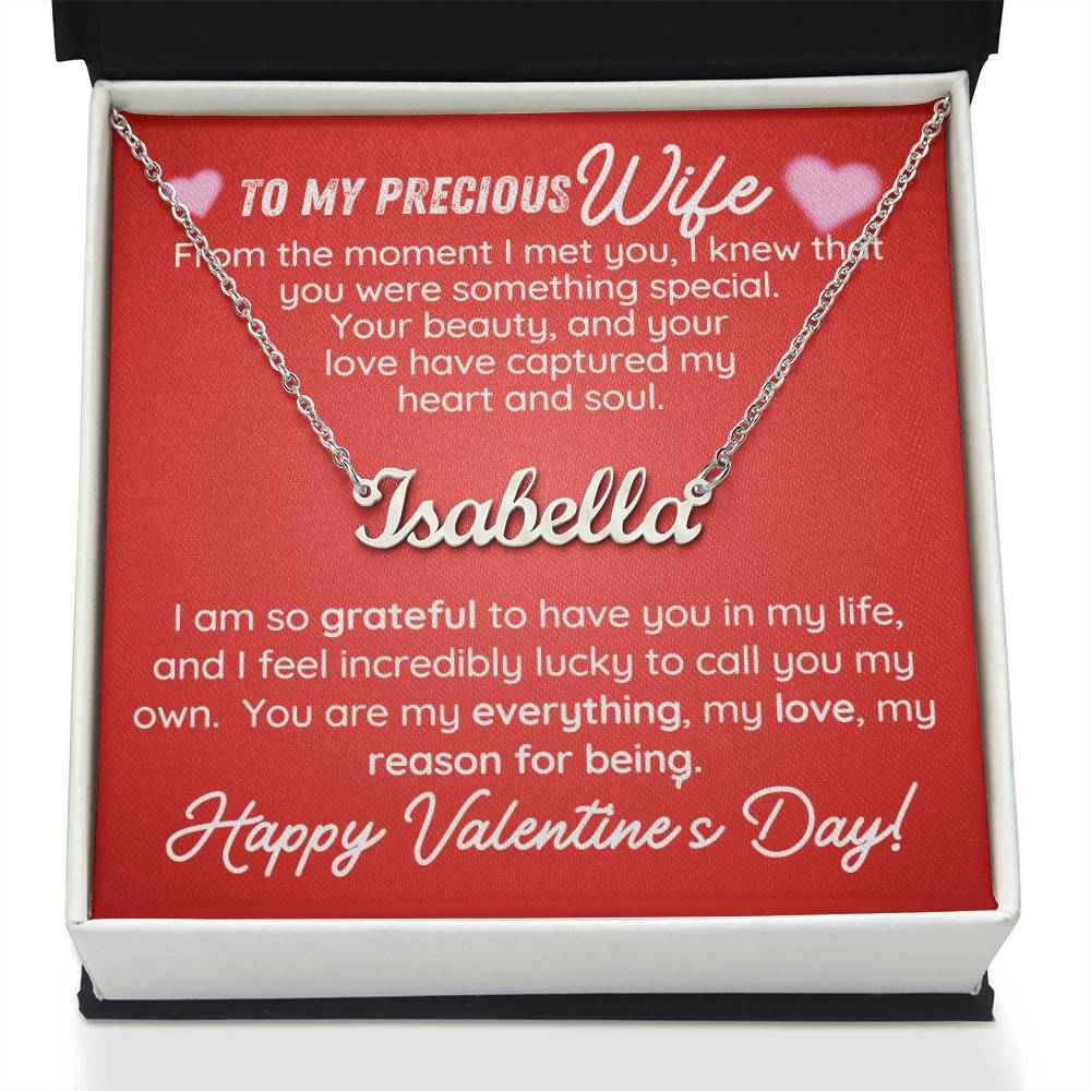 To My Precious Wife From The Moment I Met You, Personalized Name Necklace