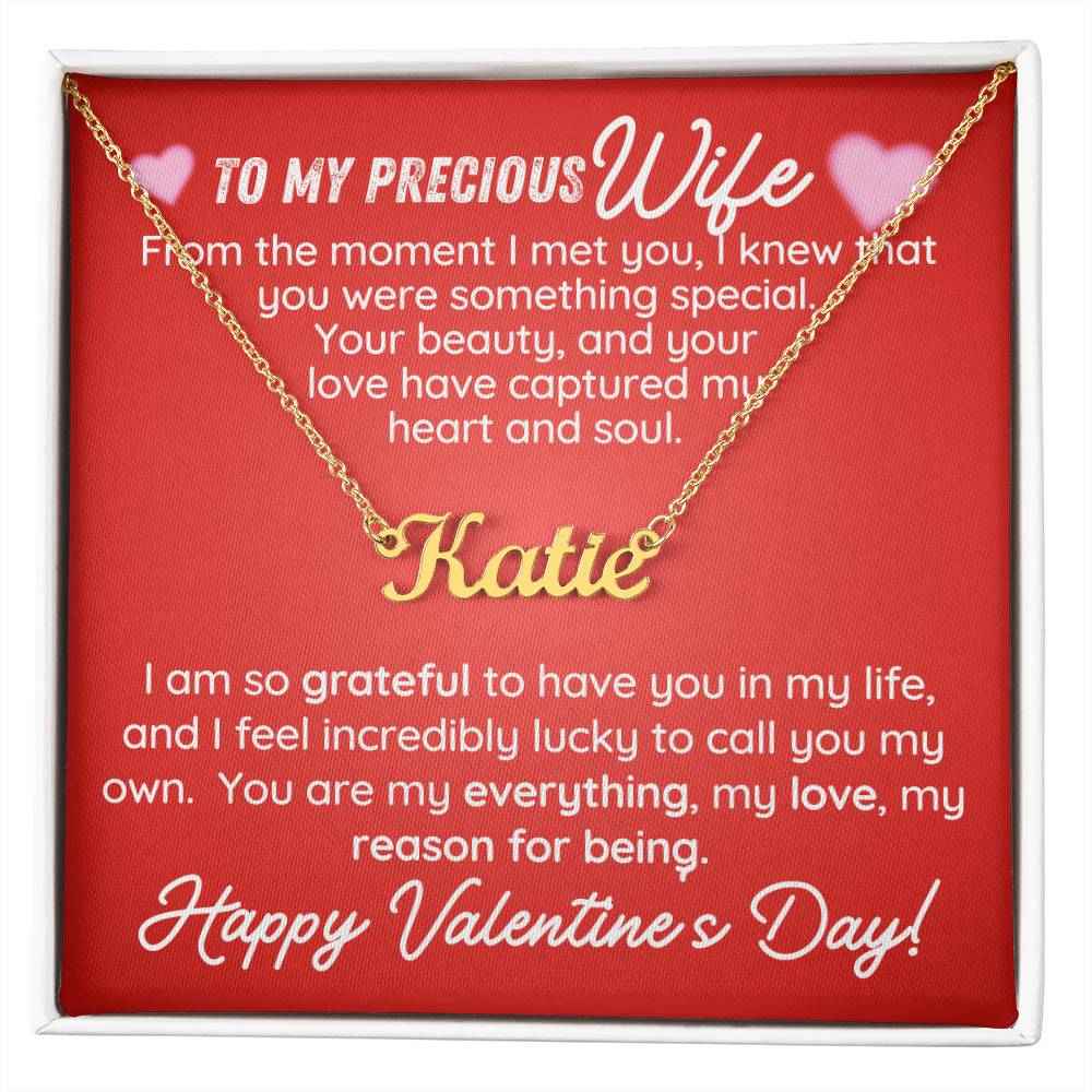 To My Precious Wife From The Moment I Met You, Personalized Name Necklace