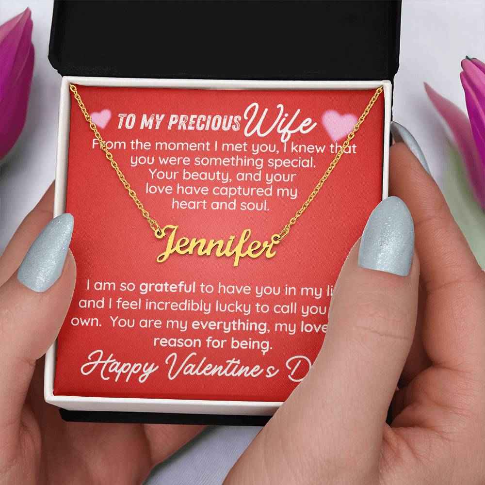 To My Precious Wife From The Moment I Met You, Personalized Name Necklace