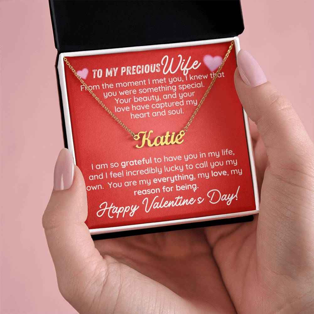 To My Precious Wife From The Moment I Met You, Personalized Name Necklace