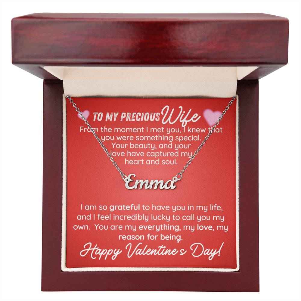To My Precious Wife From The Moment I Met You, Personalized Name Necklace