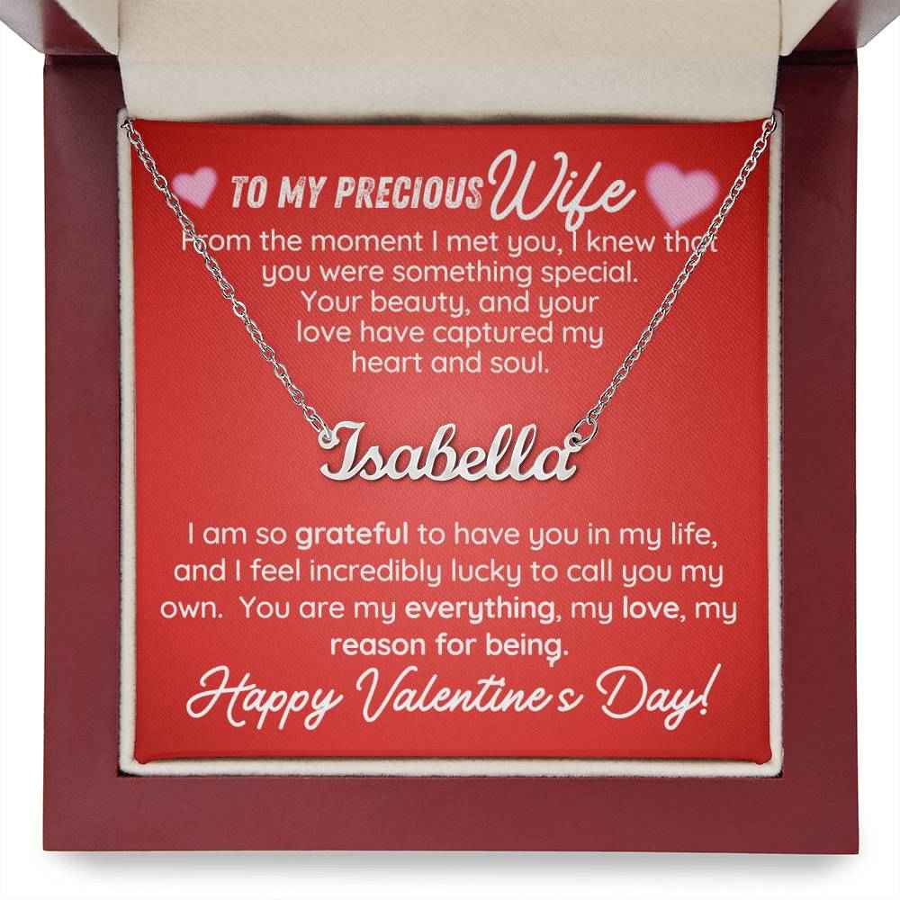 To My Precious Wife From The Moment I Met You, Personalized Name Necklace