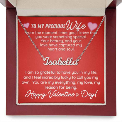 To My Precious Wife From The Moment I Met You, Personalized Name Necklace